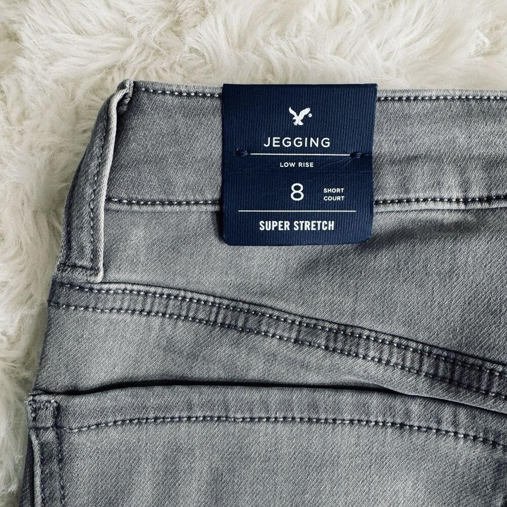 American Eagle Jegging Jeans 8 Short 29x26.5 Gray Super Stretch Denim Womens NOS - Picture 7 of 13